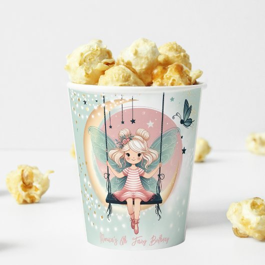 魔法魅惑の妖精オンザスイング子供の誕生日 紙コップ