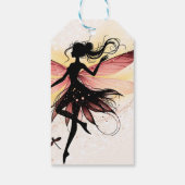 魔法魅惑フェアリーのシルエット子供の誕生日 ギフトタグ (裏面)