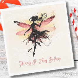 魔法魅惑フェアリーのシルエット子供の誕生日 スタンダードランチョンナプキン