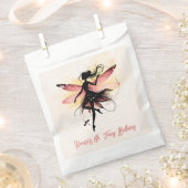 魔法魅惑フェアリーのシルエット子供の誕生日 フェイバーバッグ (クリップ留めされた状態)