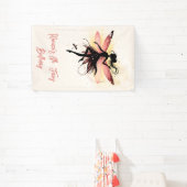 魔法魅惑フェアリーのシルエット子供の誕生日 横断幕 (インサイチュ)