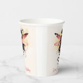 魔法魅惑フェアリーのシルエット子供の誕生日 紙コップ (右)