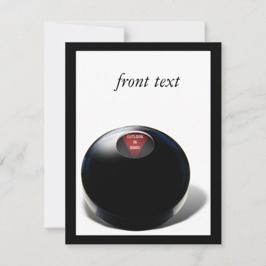 魔法8ボールは、"見通しは良い！"と言う。 招待状 (正面)