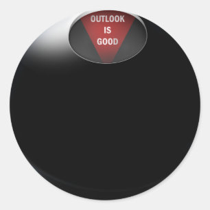 魔法8 Ballは「Outlook is Good」と言う ラウンドシール