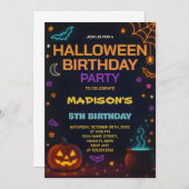 魔法&ウィザードハロウィーン誕生日招待状 招待状 (正面/裏面)