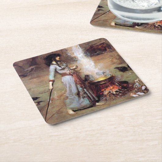 魔法・サークル、ジョン・ウィリアム・ウォーターハウス スクエアペーパーコースター (アングル)