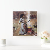 魔法・サークル、ジョン・ウィリアム・ウォーターハウス スクエア壁時計 (ホーム)