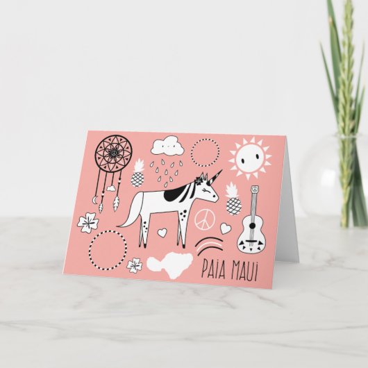 魔法、トリップ(幻覚体験)のようななPaiaのマウイの挨拶状 カード (正面)