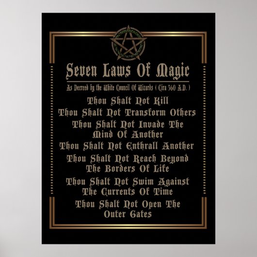 魔法・ブラックと金ゴールドの7つの法則 ポスター (正面)