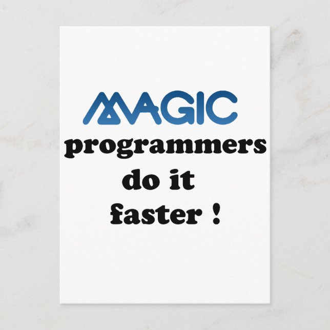 魔法・プログラマがより高速に実行 ポストカード (正面)
