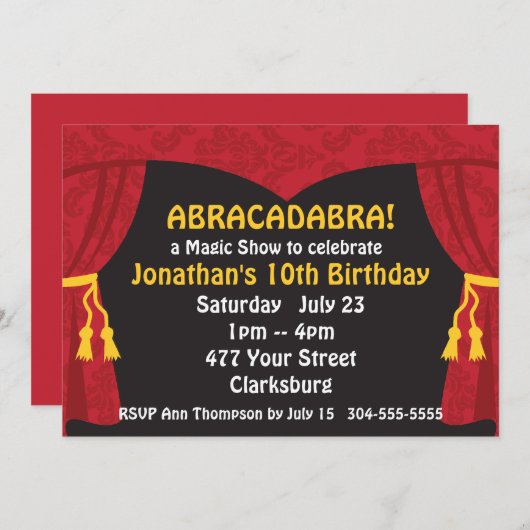 魔法 招待状 (正面/裏面)