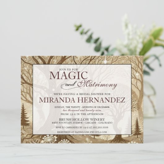 魔法&結婚ウェディングシャワー招待状 招待状 (スタンド正面)