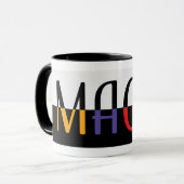 魔法 – 黒カラフル マグカップ (正面左)