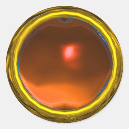 魔法AGATE、明るい黄鮮やか色オレンジ ラウンドシール (正面)