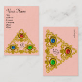 魔法ELFIC TALISMAN MONOGRAM，ピンク 名刺 (正面/裏面)