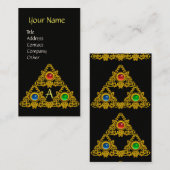 魔法ELFIC TALISMAN MONOGRAM，ブラック 名刺 (正面/裏面)