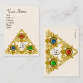 魔法ELFIC TALISMAN MONOGRAM，ホワイト 名刺 (正面/裏面)