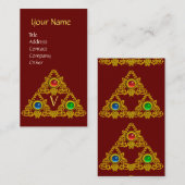 魔法ELFIC TALISMAN MONOGRAM，赤 名刺 (正面/裏面)