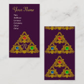 魔法ELFIC TALISMAN MONOGRAM、金ゴールド紫 名刺 (正面/裏面)