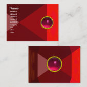 魔法RUBY、明るい赤鮮やか色ピンク 名刺 (正面/裏面)