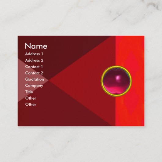 魔法RUBY、明るい赤鮮やか色ピンク 名刺 (正面)