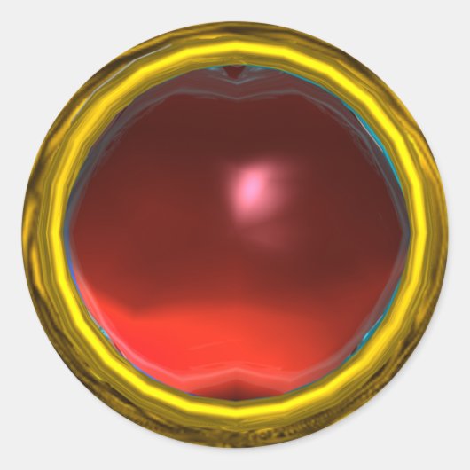 魔法RUBY、明るい赤鮮やか色 ラウンドシール (正面)