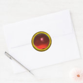 魔法RUBY、明るい赤鮮やか色 ラウンドシール (封筒)