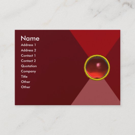 魔法RUBY、明るい赤鮮やか色 名刺 (正面)