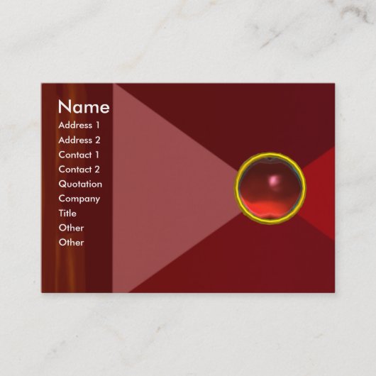 魔法RUBY、明るい赤鮮やか色 名刺 (正面)