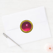 魔法RUBY、明るい鮮やかピンクの赤い黄色 ラウンドシール (封筒)