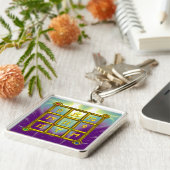 魔法SQUARE 33、ピンク紫青 キーホルダー (側面)