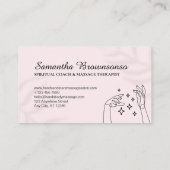 魔法Touch:星モダン付きピンク色の手 名刺 (裏面)