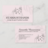 魔法Touch:星モダン付きピンク色の手 名刺 (正面/裏面)