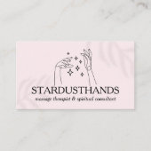 魔法Touch：星モダン付きピンク色の手 名刺 (正面)