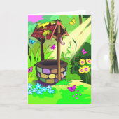 魔法Wishing Well Greeting Cards Vertical カード (正面)