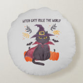 魔猫が世界を支配 ラウンドクッション (裏面)