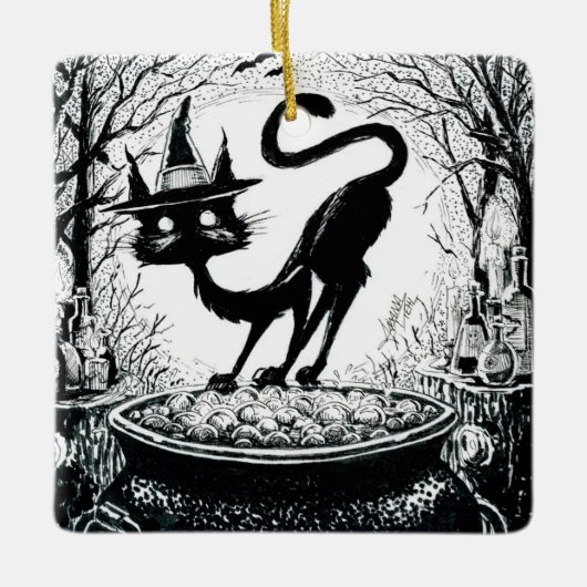 魔猫 セラミックオーナメント (正面)