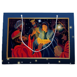 魔神の崇拝。カスタムクリスマス ラージペーパーバッグ