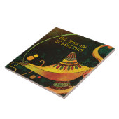 魔神の魔法ランプのファンタジーの家庭の女神Trivet タイル (側面)