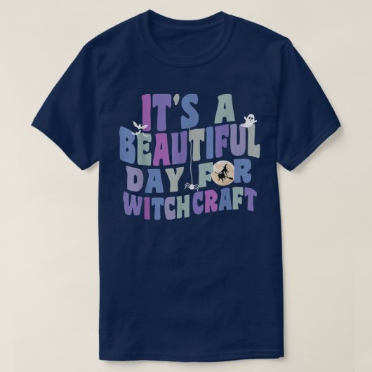 魔術が楽しめる美しい1日 レトロ ウィッチ アクセ Tシャツ (デザイン正面)
