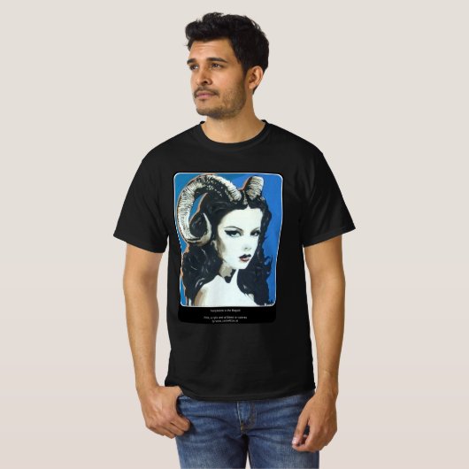 「魔術における誘惑」絵画がプリントされた Tシャツ (正面フル)