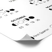 魔術の蛾 天体 月 月のカレンダー ポスター (角)