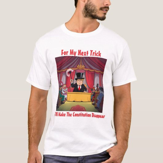 魔術師トランプ消滅憲法トリック Tシャツ (正面)