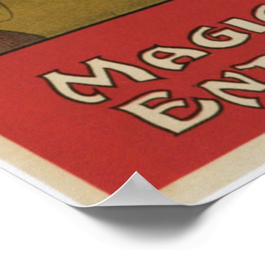 魔術師ヴィンテージ素晴らし魔法法を磨く ポスター (角)