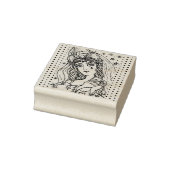 魔術師、ゴシックハロウィーン魔女、手にハート ラバースタンプ (スタンプ)