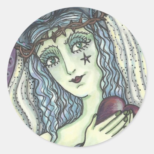 魔術師、ゴシック魔女ハートシール丸シート ラウンドシール (正面)
