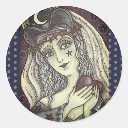 魔術師、ゴシック魔女ハートシール丸シート ラウンドシール (正面)