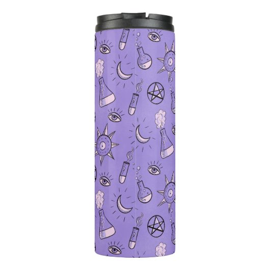 魔術的なオカルトシンボルパターン – 神秘的な魔法 タンブラー (裏面)