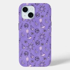 魔術的なオカルトシンボルパターン – 神秘的な魔法 iPhone 15ケース