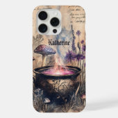 魔術的なハーブの釜植物画 iPhoneケース (裏面)